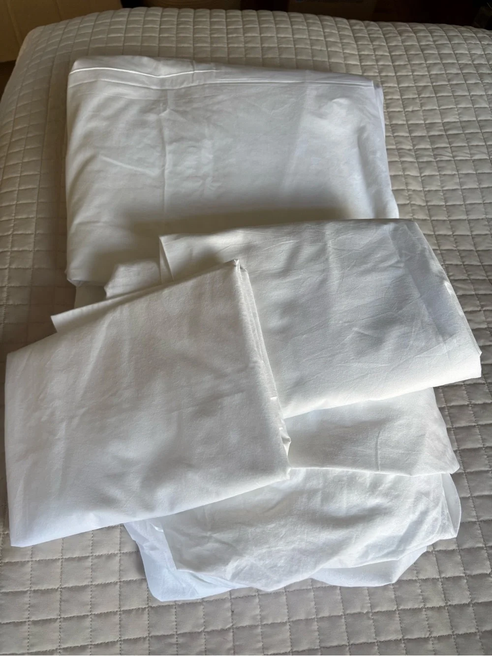 Like New Quince Organic Brushed Cotton Sheet Set - White, King